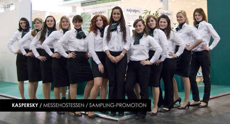 Kaspersky Messehostessen Sampling-Promotion